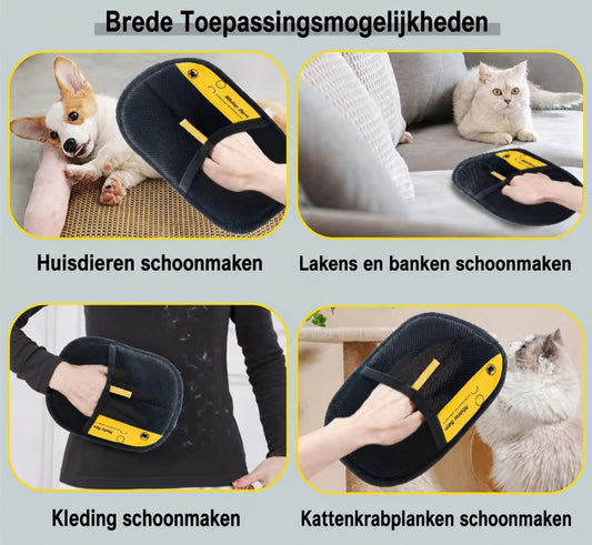 De schoonmaak handschoen voor al uw honden/katten haren.